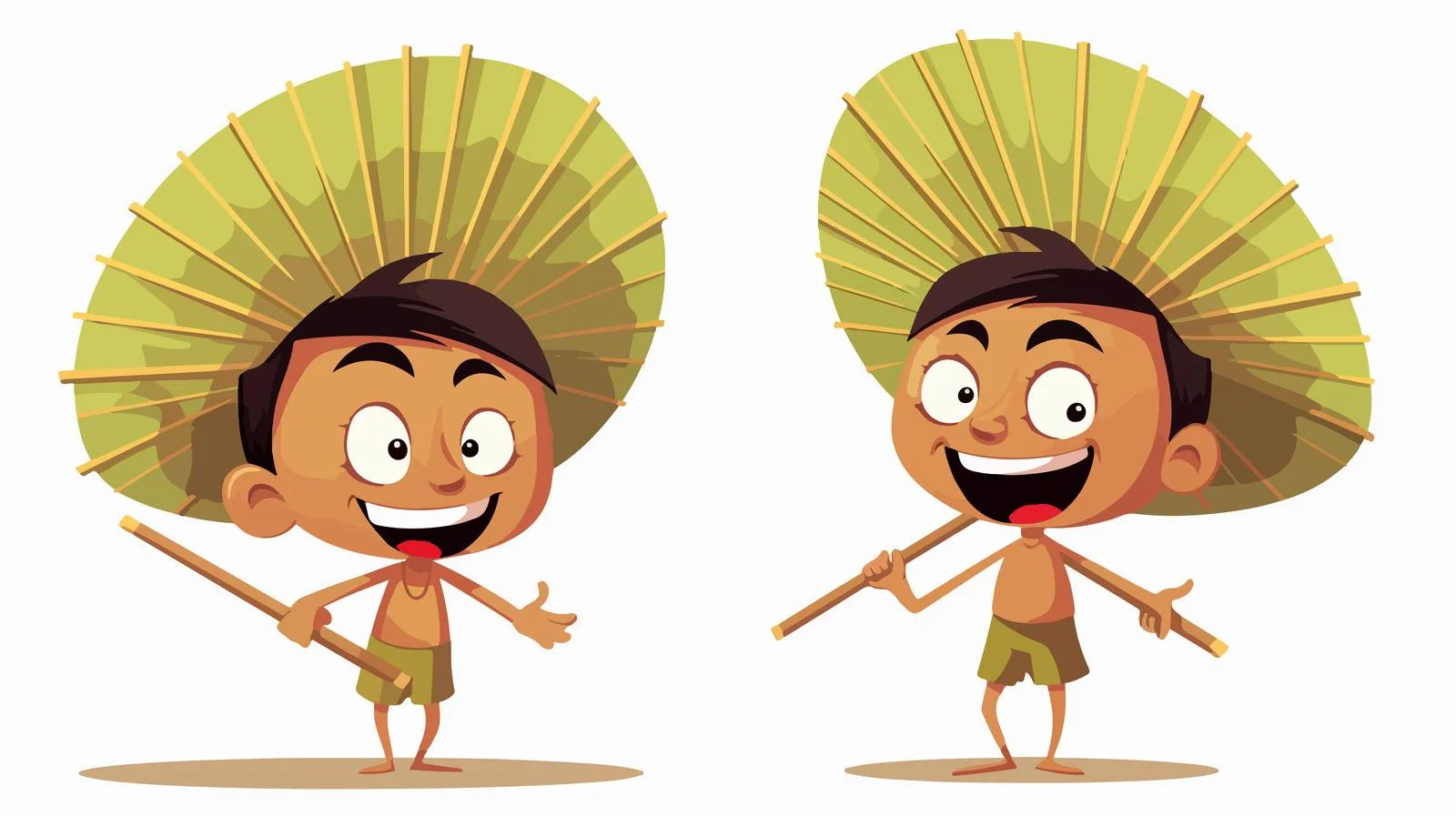 Traditional Indonesian Fan Creature Illustration — free download from Dotvec