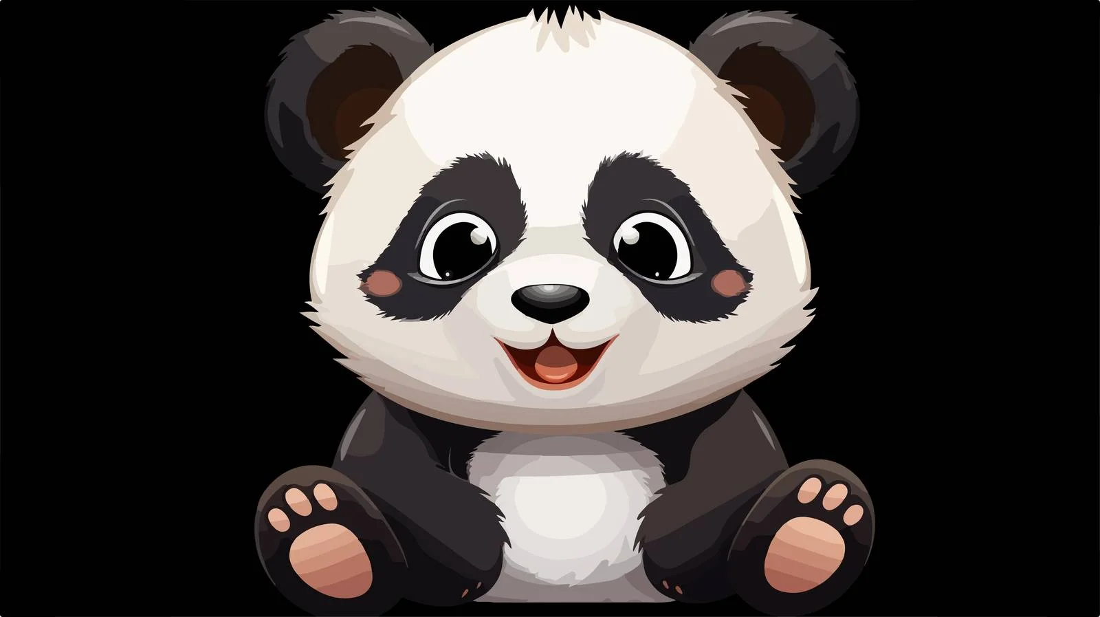Adorable Panda Vector Illustration — free download from Dotvec