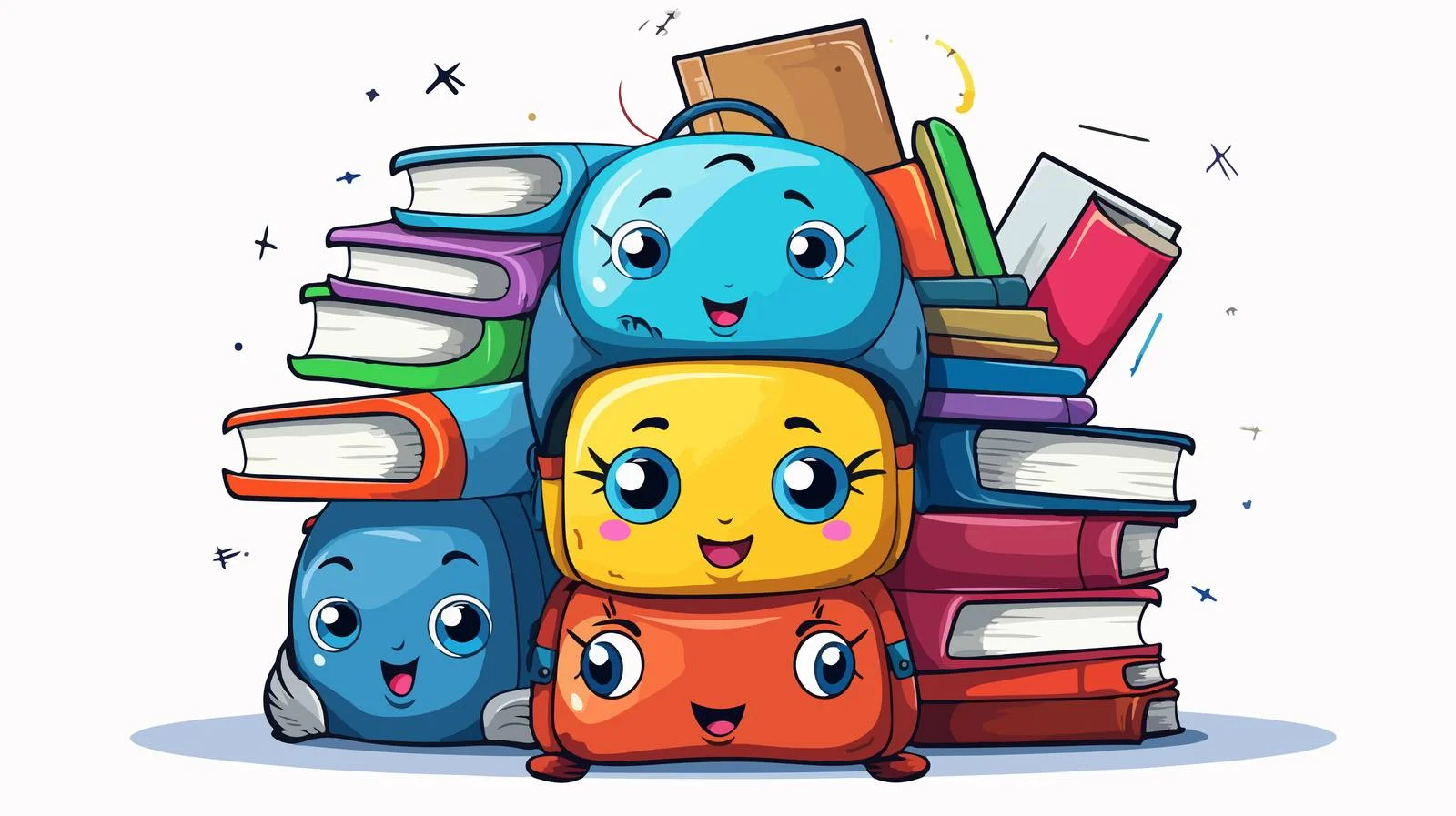 Adorable Backpack with Books - Vector Image — free download from Dotvec