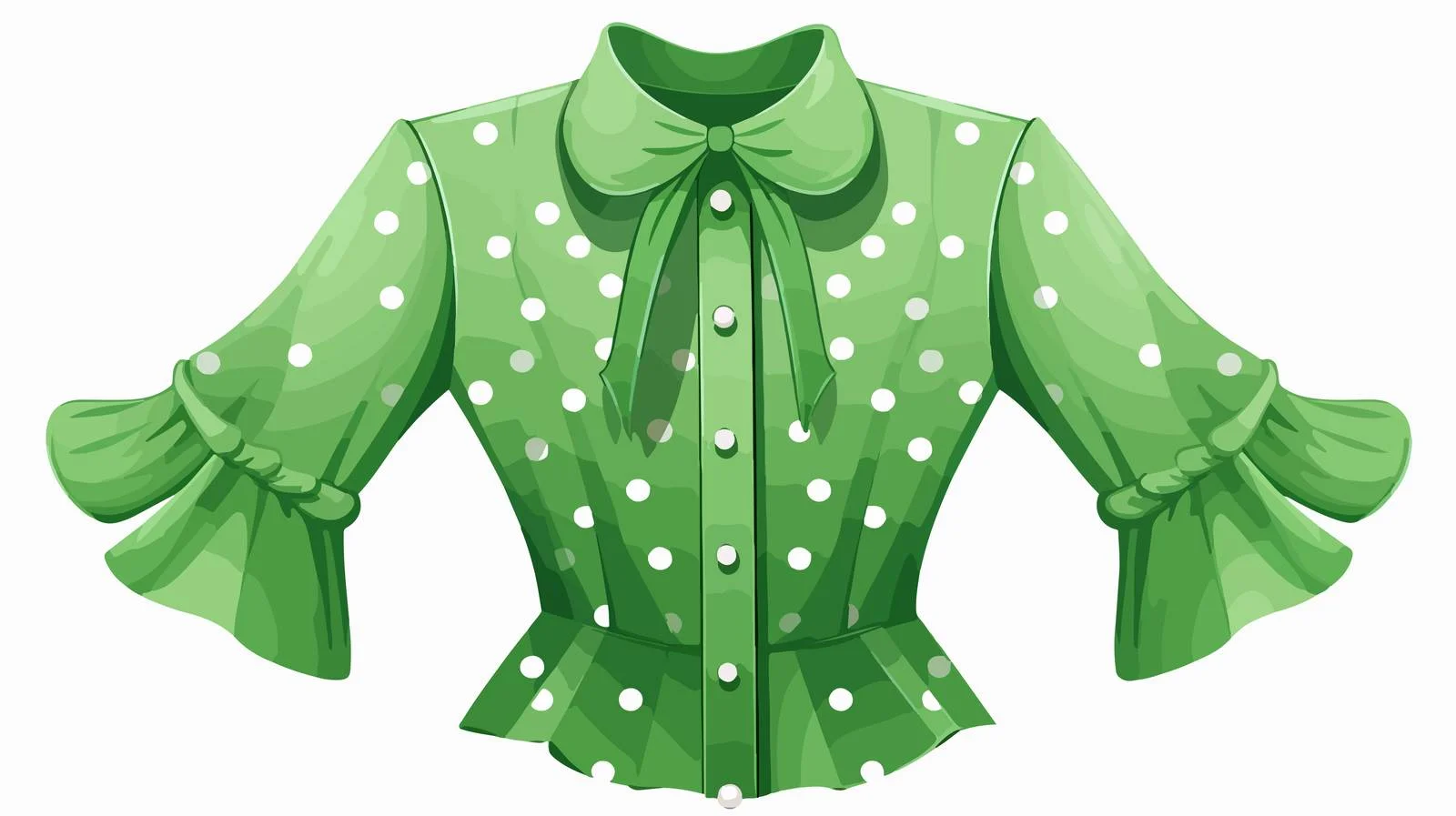 Adorable Green Woman Blouse — free download from Dotvec