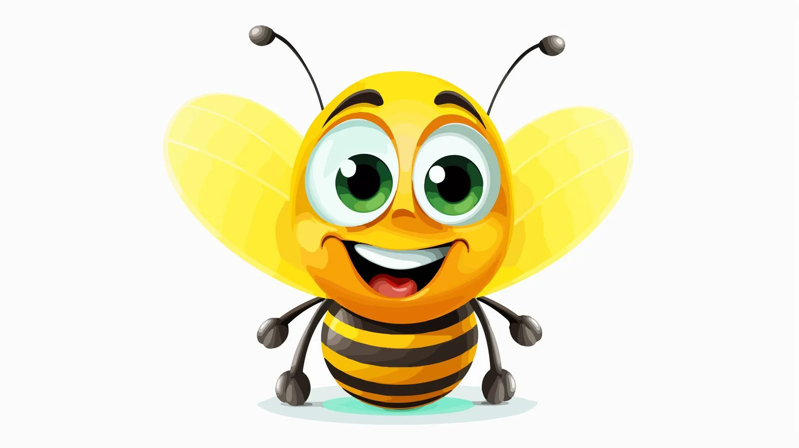 Cheerful Bee Vector Illustration — free download from Dotvec