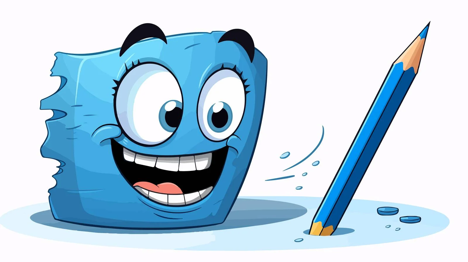 Playful Blue Pencil Breaks in Cartoon — free download from Dotvec
