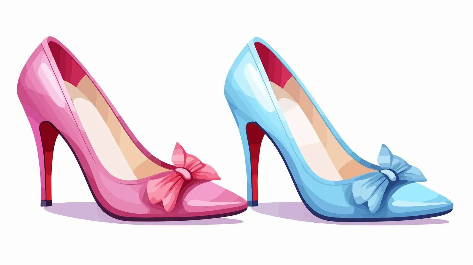 Fashionable Woman Shoe in Blue & Pink — free download from Dotvec
