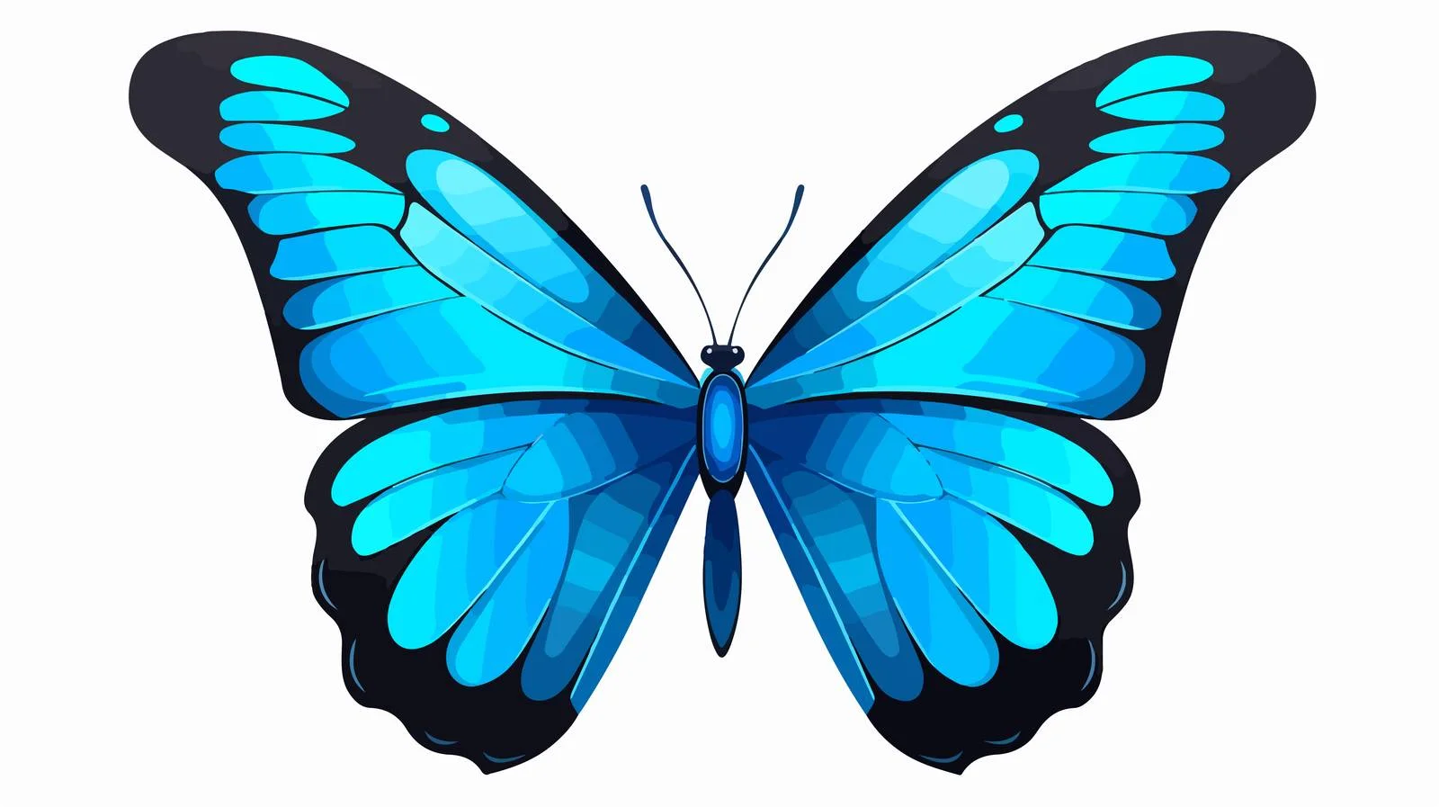 Cheerful Blue Butterfly in Flight — free download from Dotvec