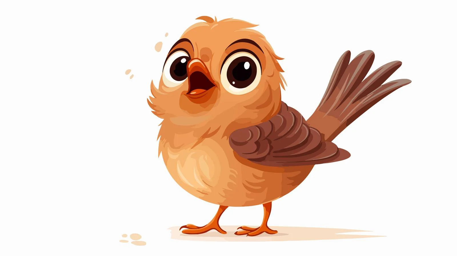 Adorable Bird Eating Vector Illustration — free download from Dotvec