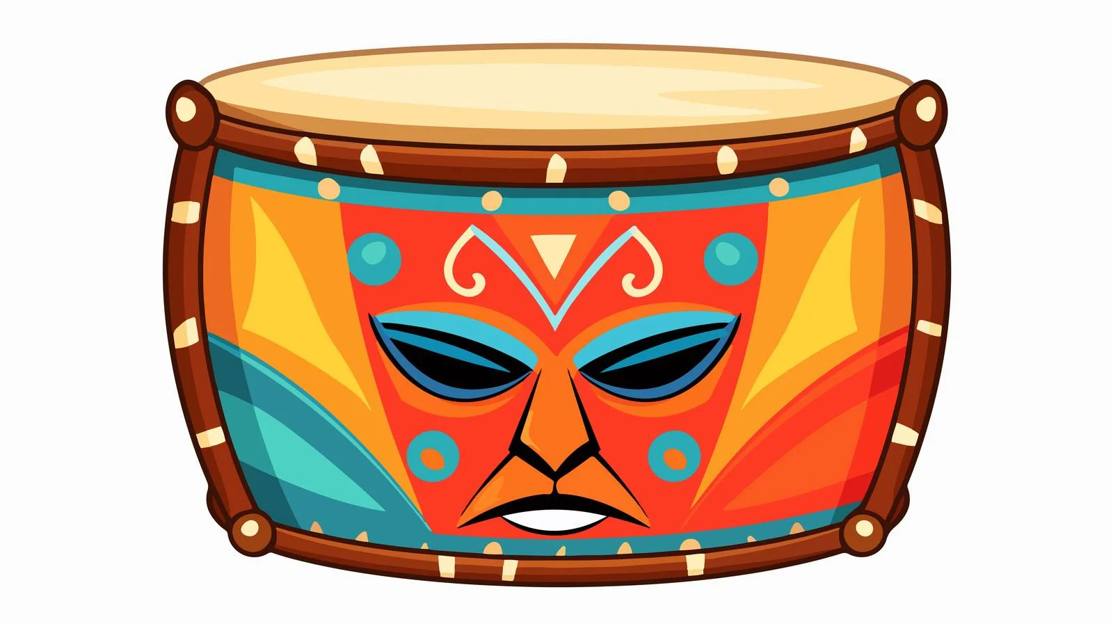 Adorable Cartoon African Drum Illustration — free download from Dotvec