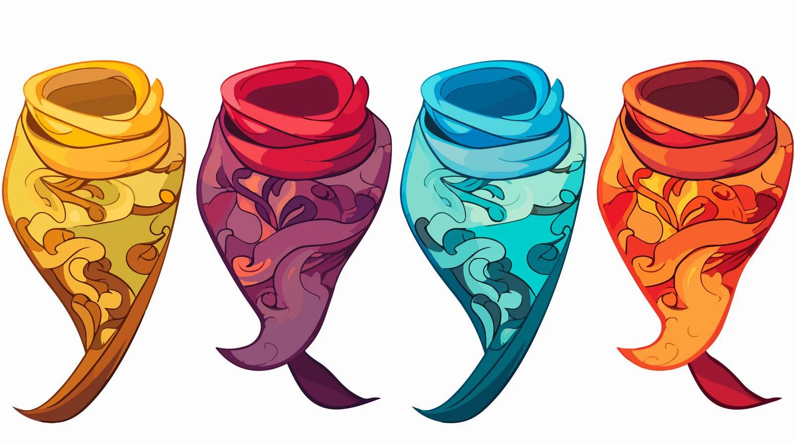 Colorful Cute Scarf Vector Illustration — free download from Dotvec