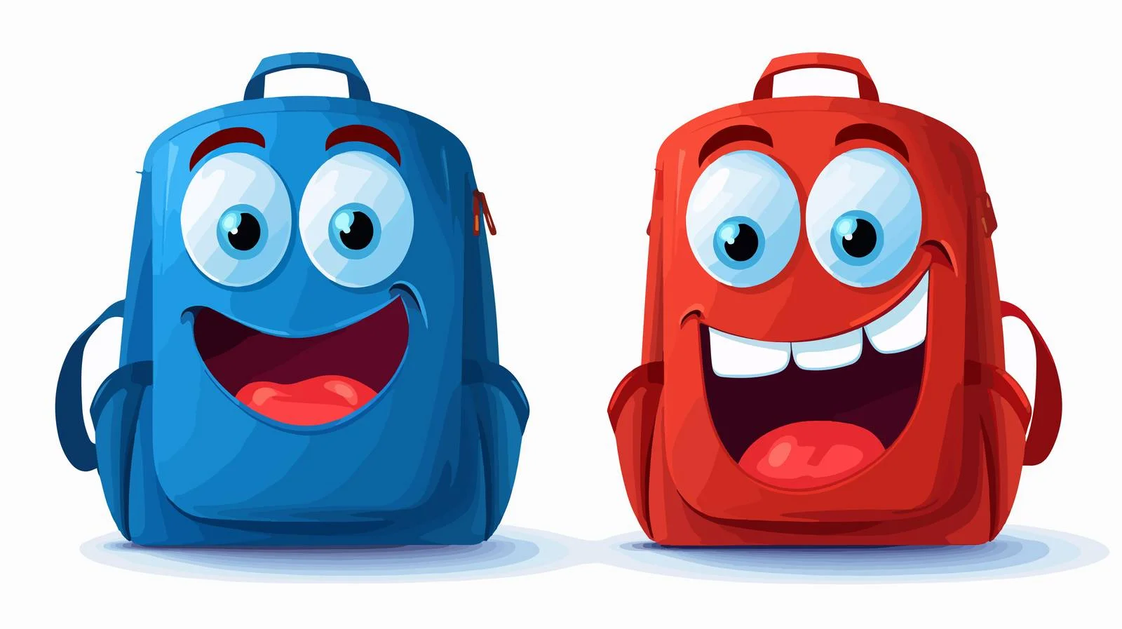 Adorable Red Blue Backpack Ready Opened — free download from Dotvec
