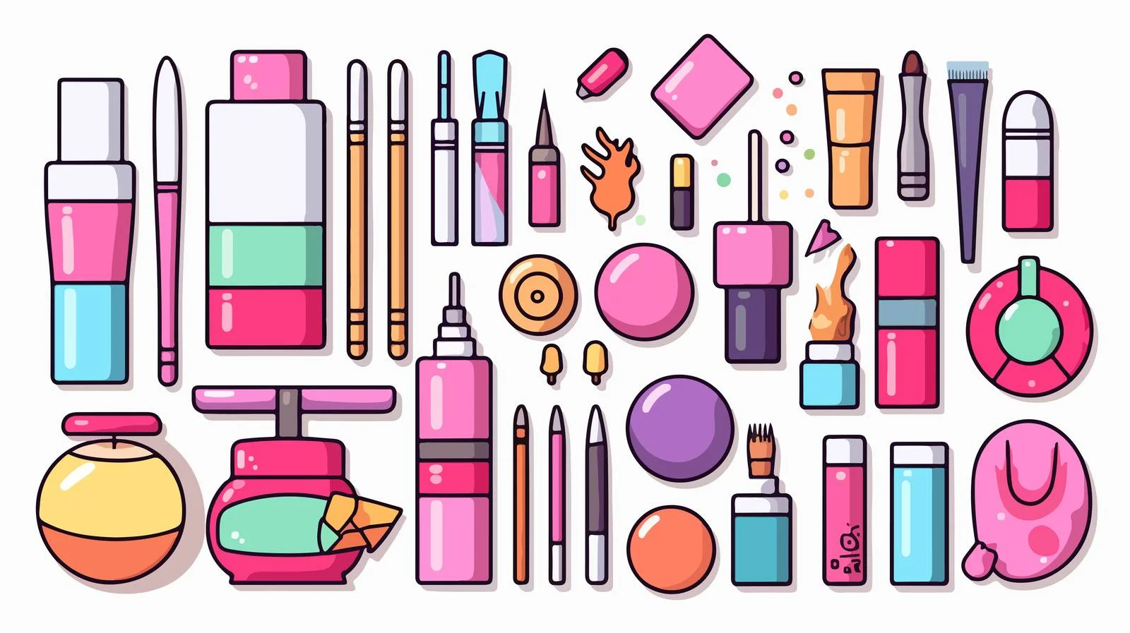 Adorable Cosmetics Equipment Set — free download from Dotvec