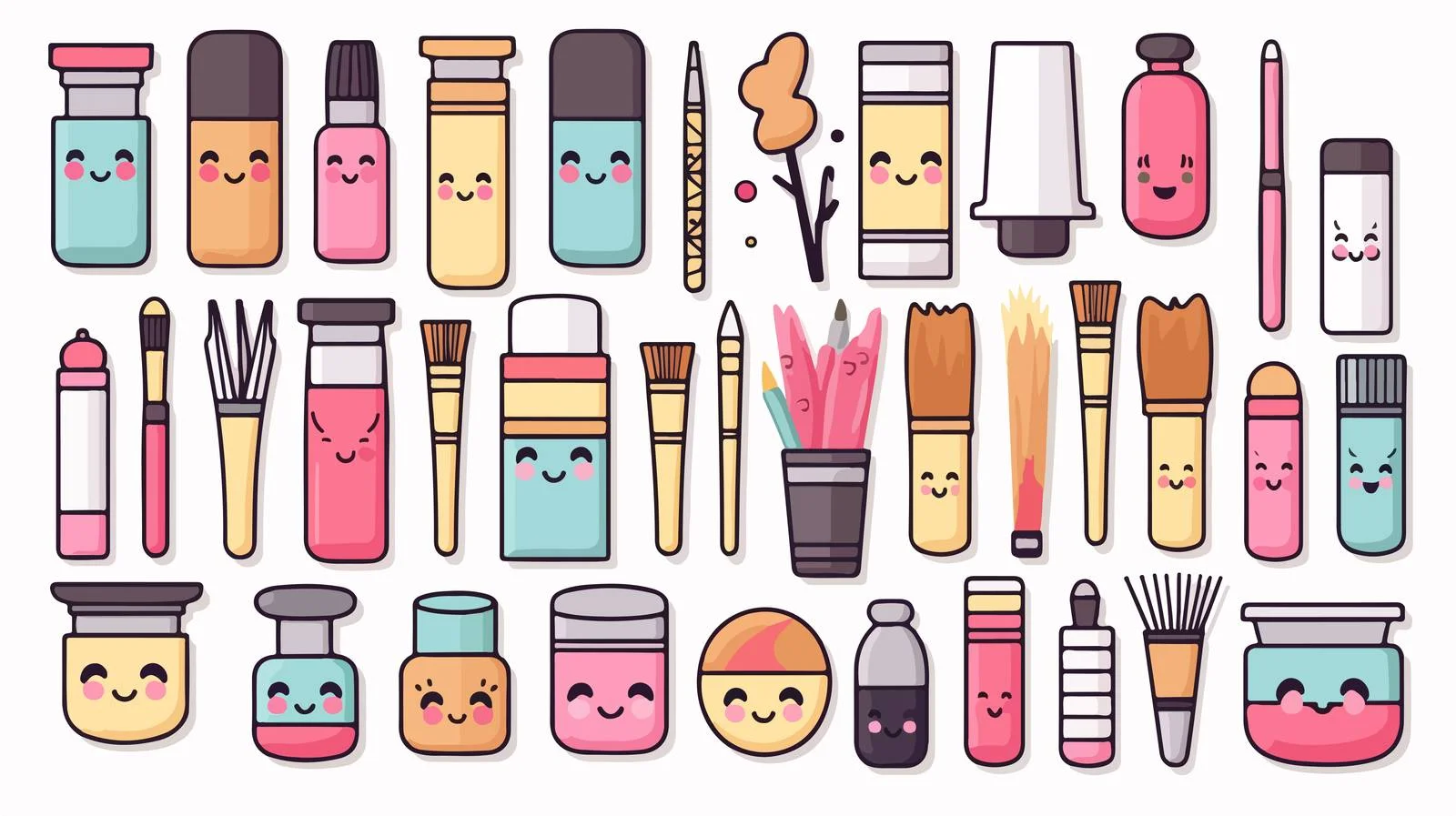 Adorable Cosmetics Equipment Set — free download from Dotvec