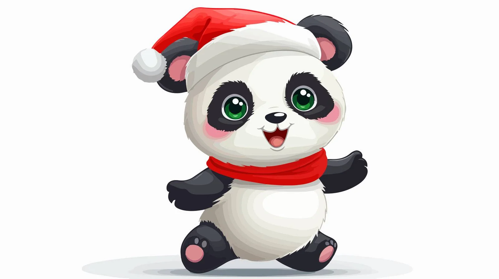 Dancing Panda in Santa's Hat — free download from Dotvec