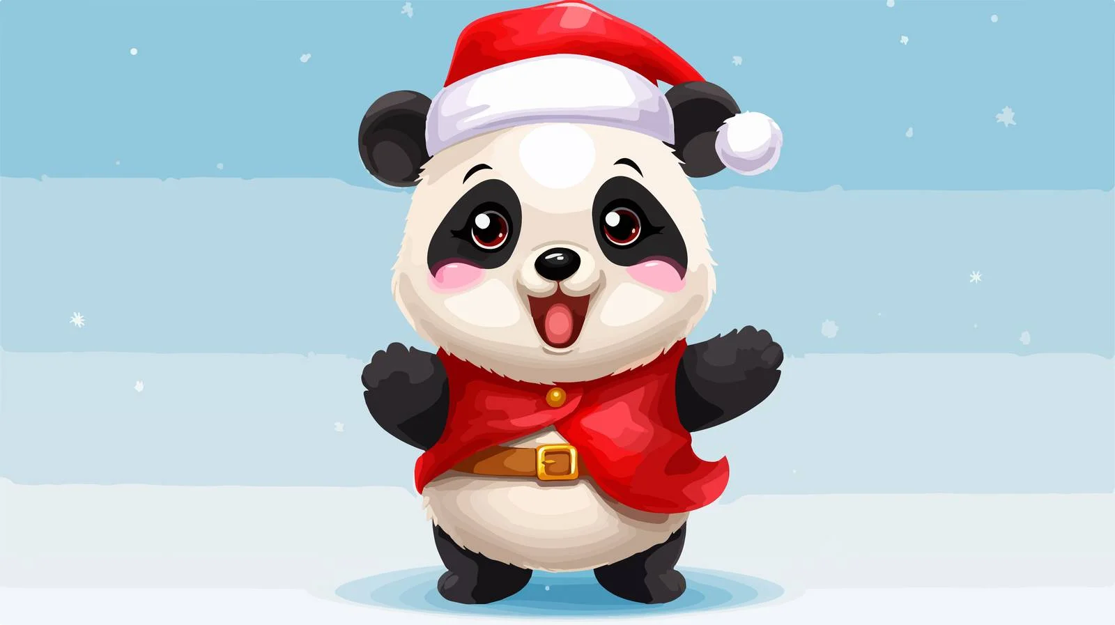 Joyful Panda in Santa Hat — free download from Dotvec