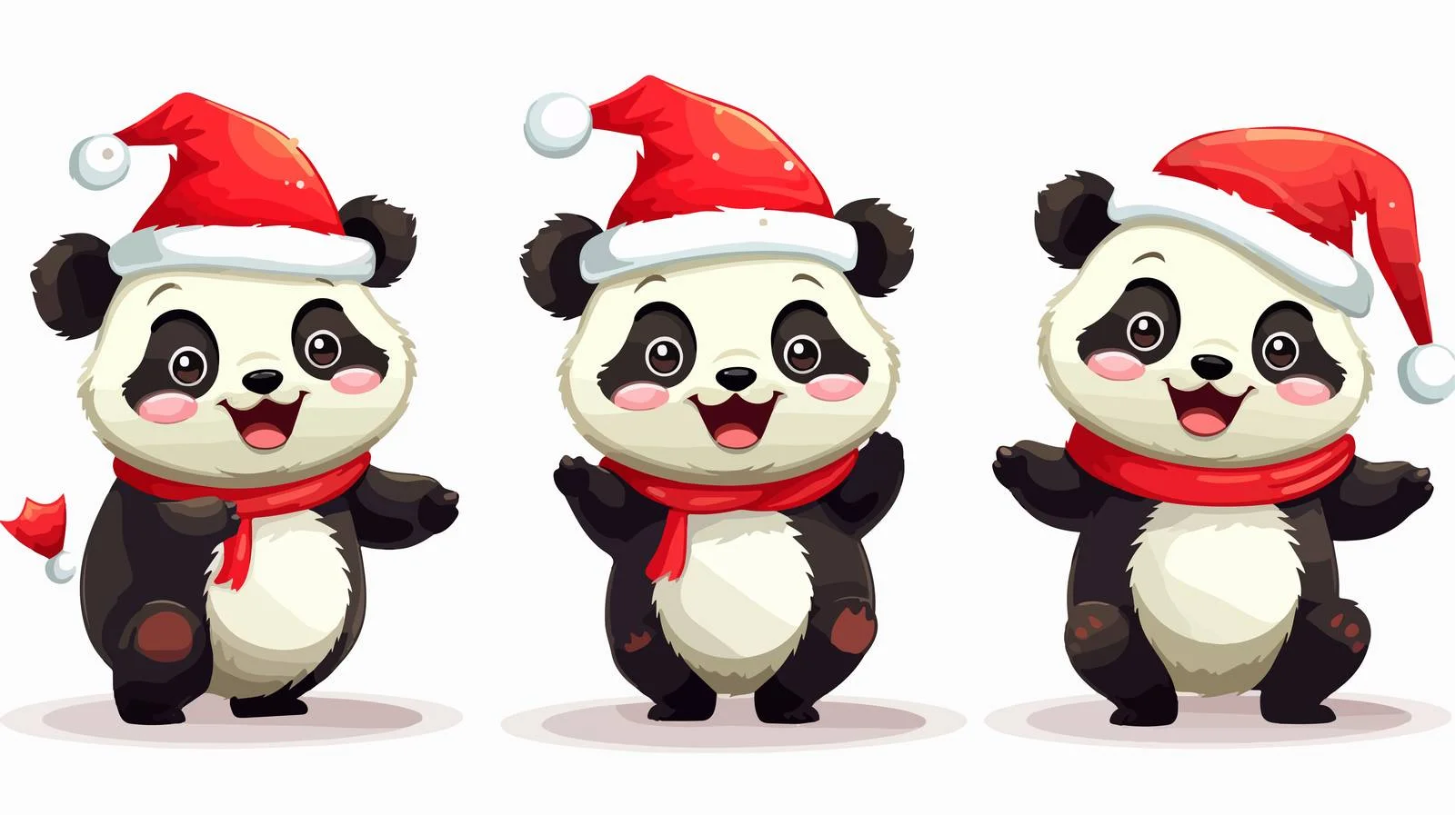 Cheerful Panda Celebrating Christmas — free download from Dotvec