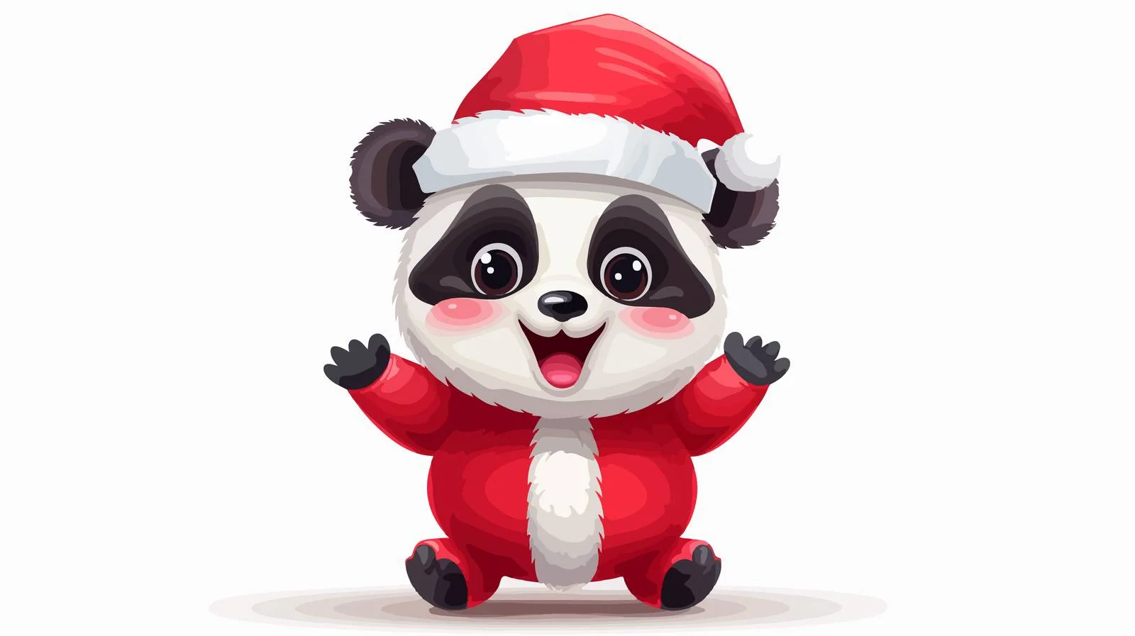 Cheerful Panda with Santa Hat Dancing — free download from Dotvec