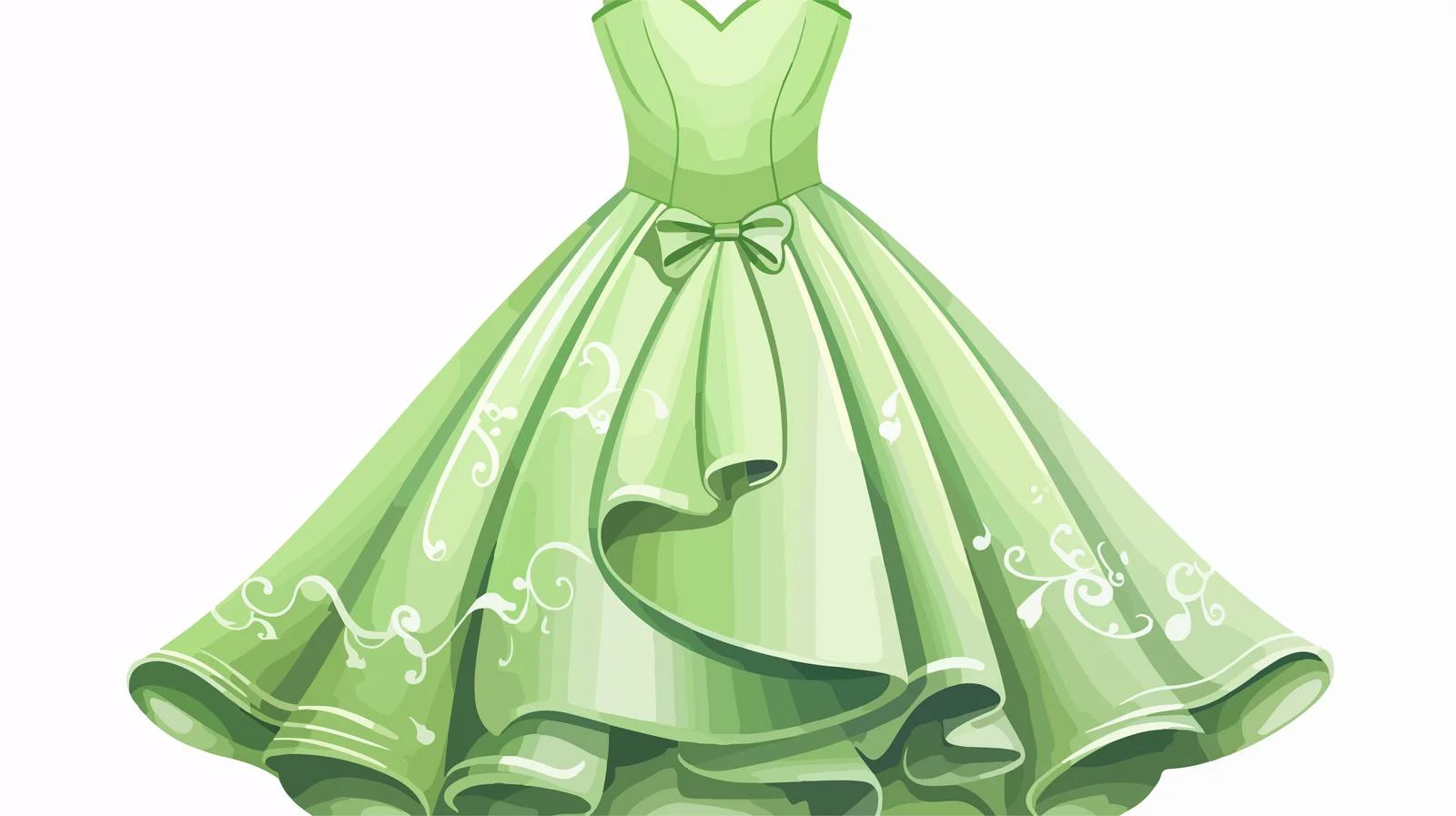 Elegant Light Green Dress Vector Illustration — free download from Dotvec