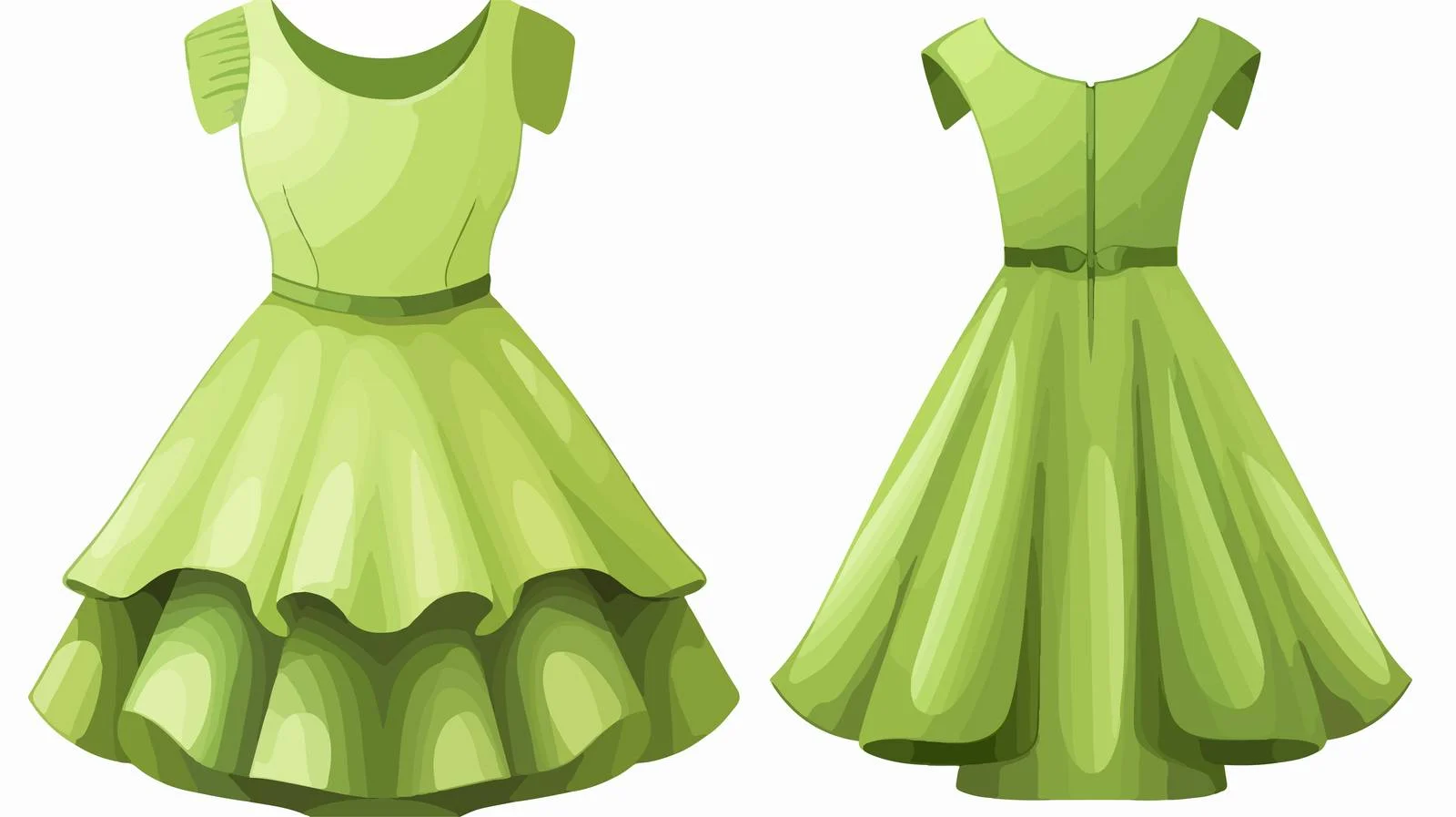 Elegant Light Green Woman Dress — free download from Dotvec