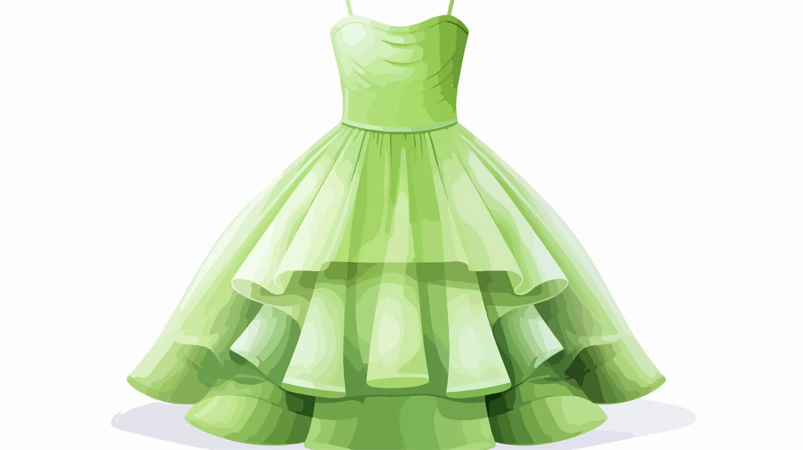 Elegant Green Dress Fashion Illustration — free download from Dotvec