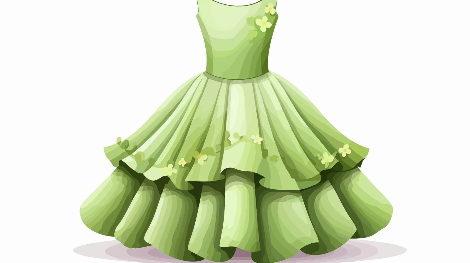Adorable Green Dress Vector Illustration — free download from Dotvec