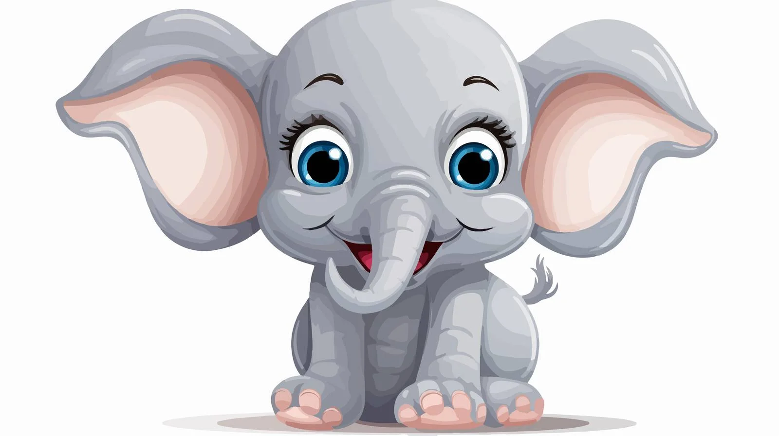 Cheerful Elephant Vector Illustration — free download from Dotvec