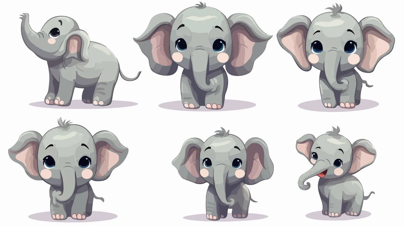 Cheerful Elephant Vector Illustration — free download from Dotvec