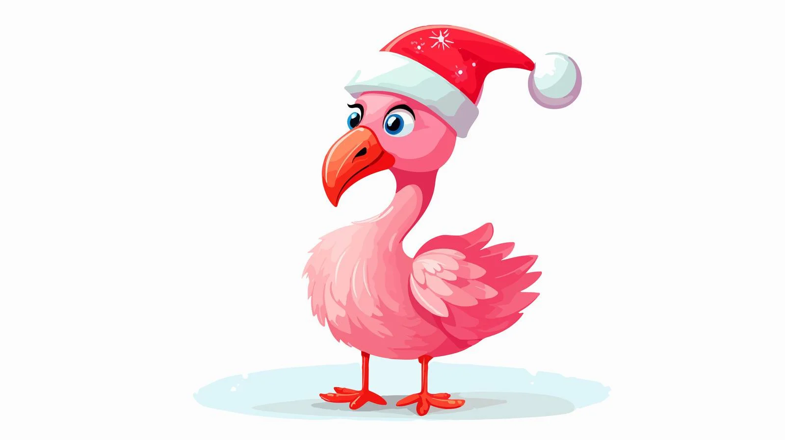 Adorable Flamingo in Santa's Hat — free download from Dotvec