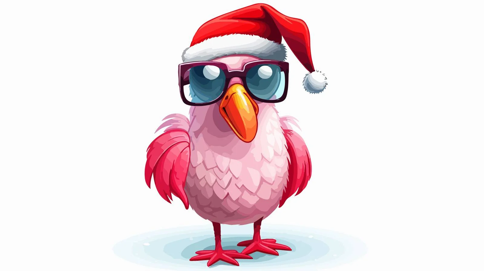 Adorable Flamingo in Santa Hat Pose — free download from Dotvec