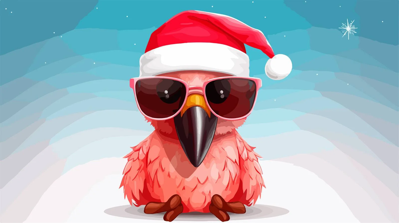 Cheerful Flamingo in Santa Hat Image — free download from Dotvec