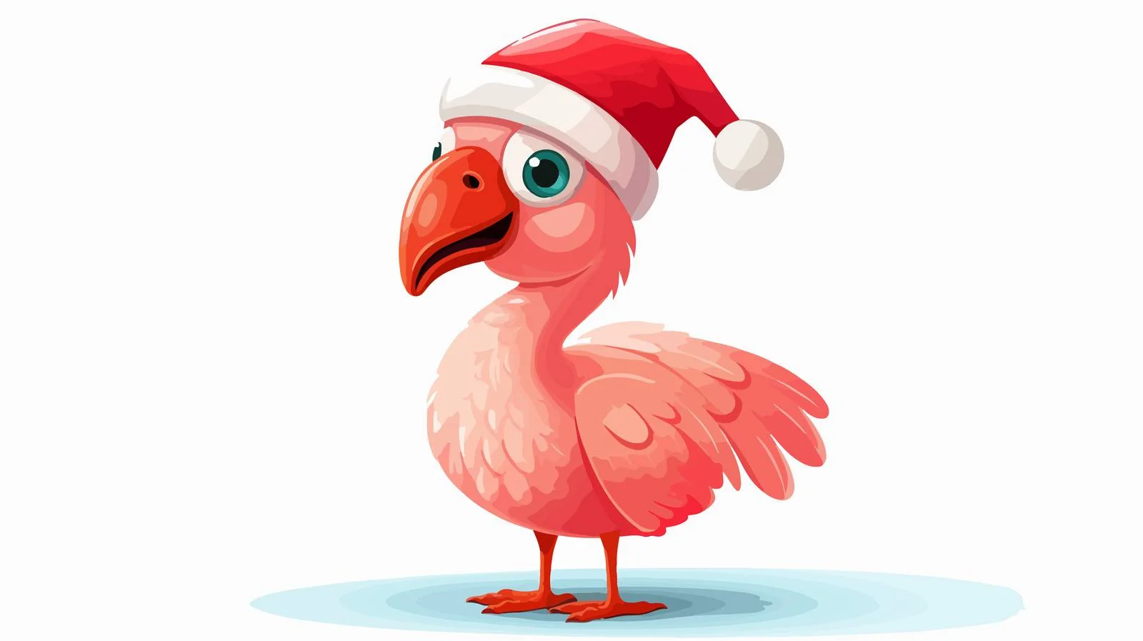 Adorable Flamingo in Santa's Hat — free download from Dotvec
