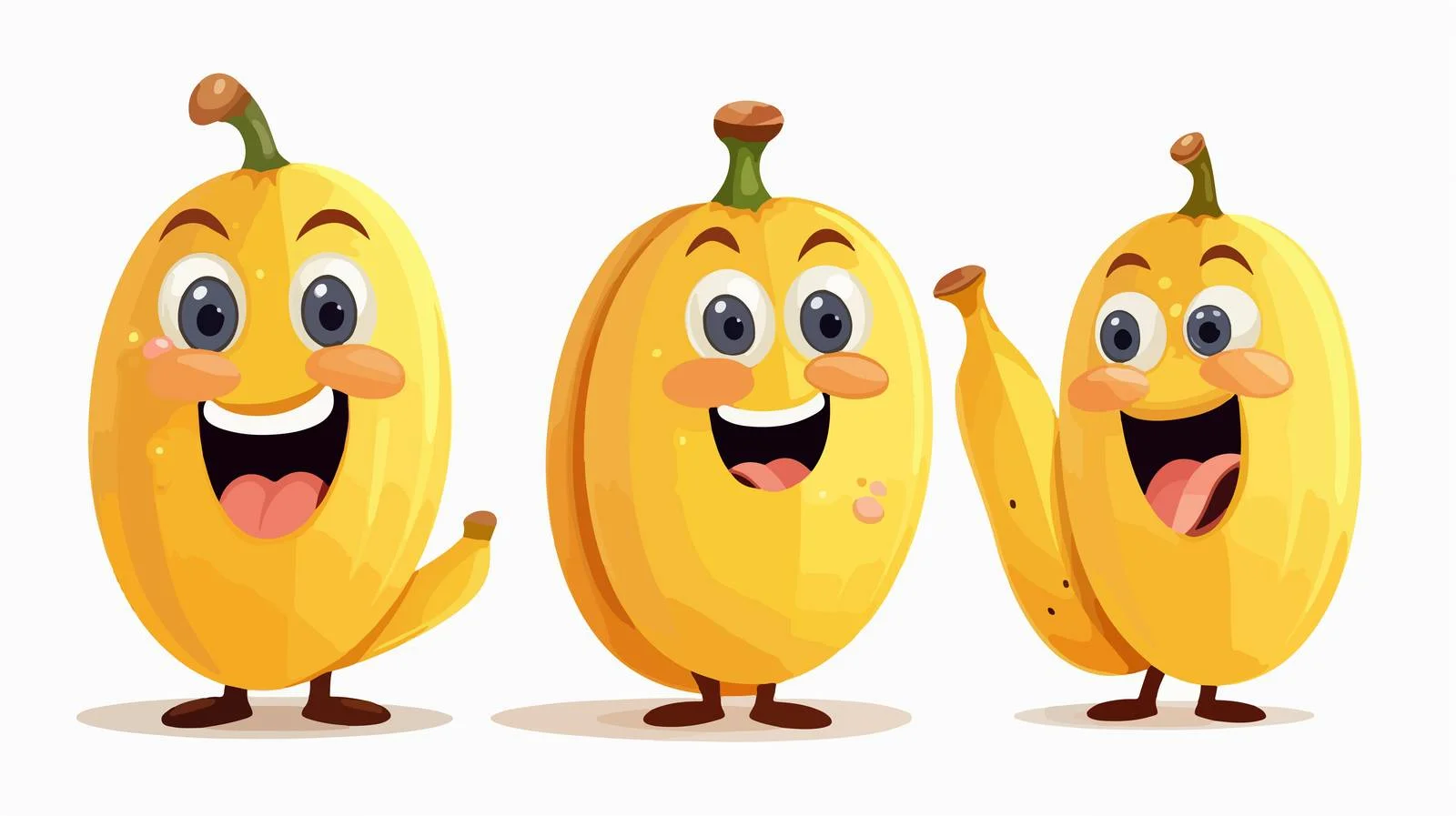 Adorable Banana Trio Vector Illustration — free download from Dotvec