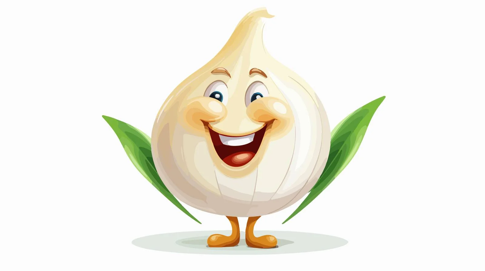 Smiling Garlic Character Illustration — free download from Dotvec