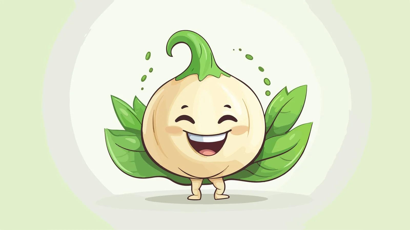 Cheerful Garlic Character Illustration — free download from Dotvec