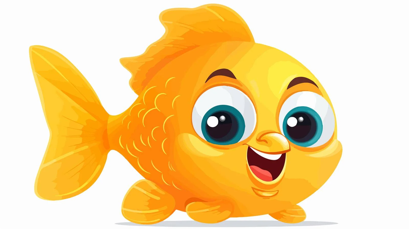 Adorable Gold Fish Smiling Cheerfully — free download from Dotvec