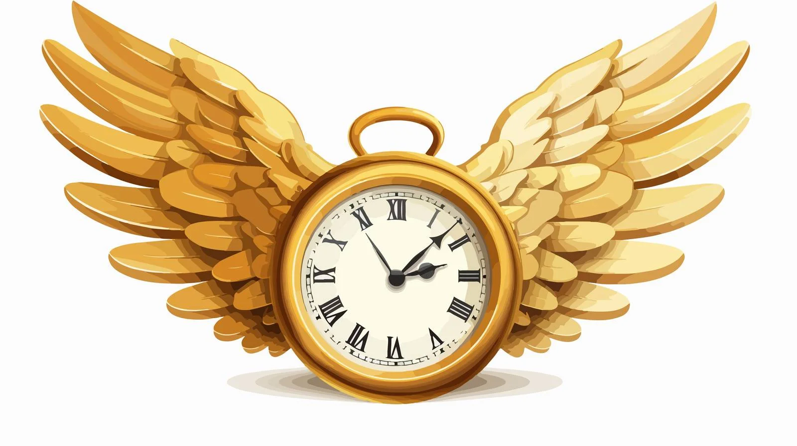 Whimsical Golden Clock Flying — free download from Dotvec