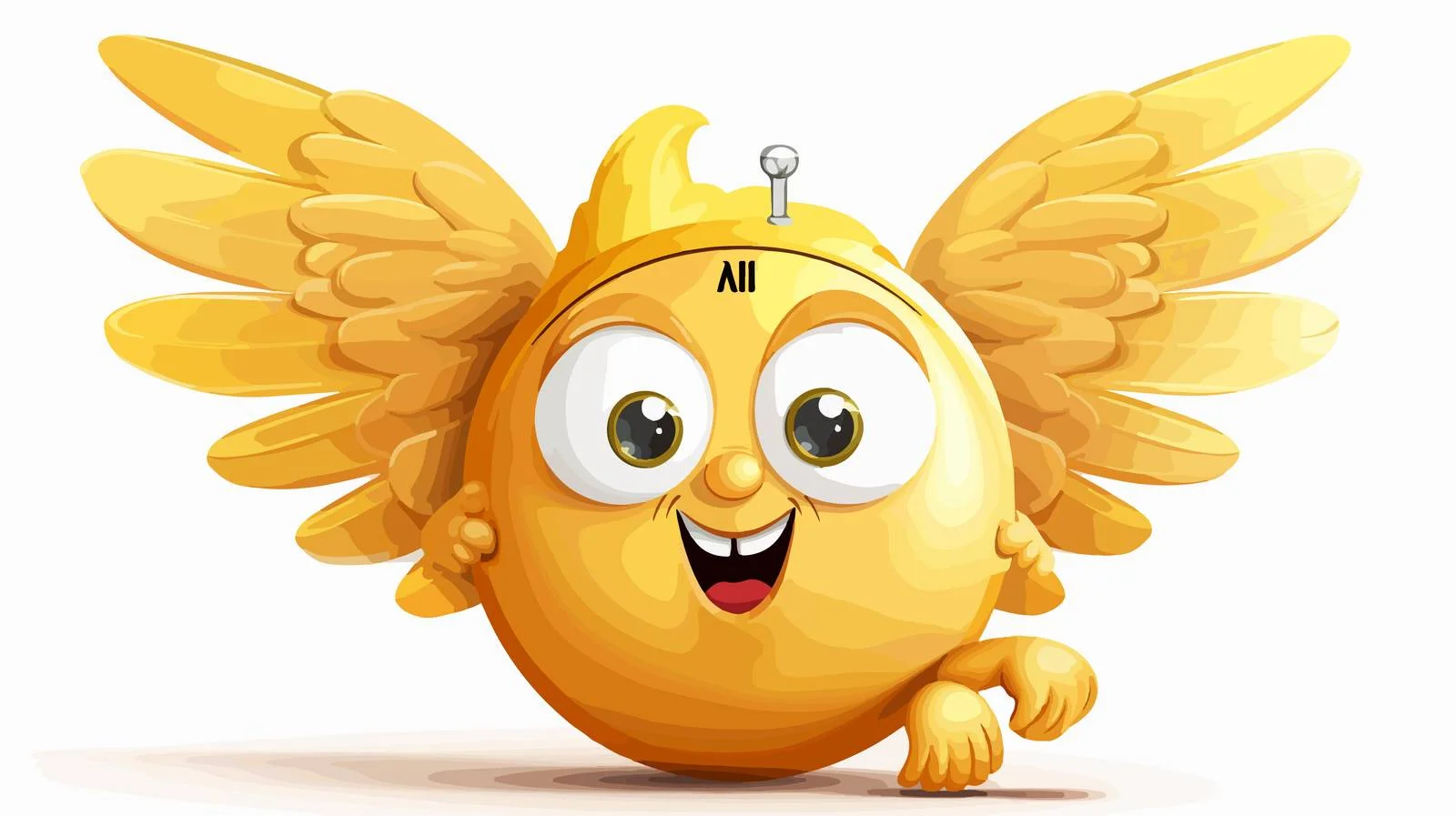 Adorable Flying Golden Clock Illustration — free download from Dotvec