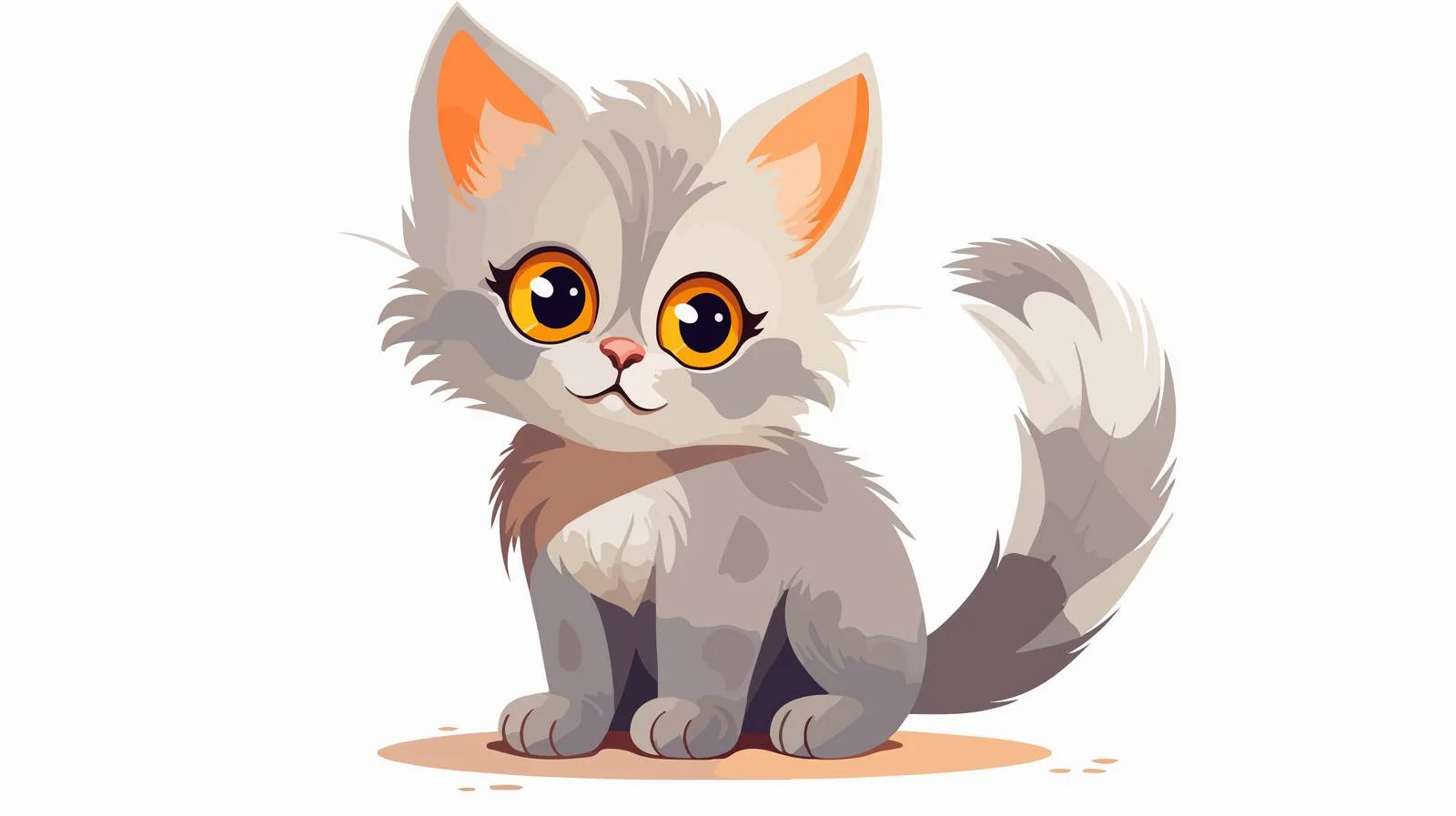 Adorable Gray Orange Cat Vector Illustration — free download from Dotvec