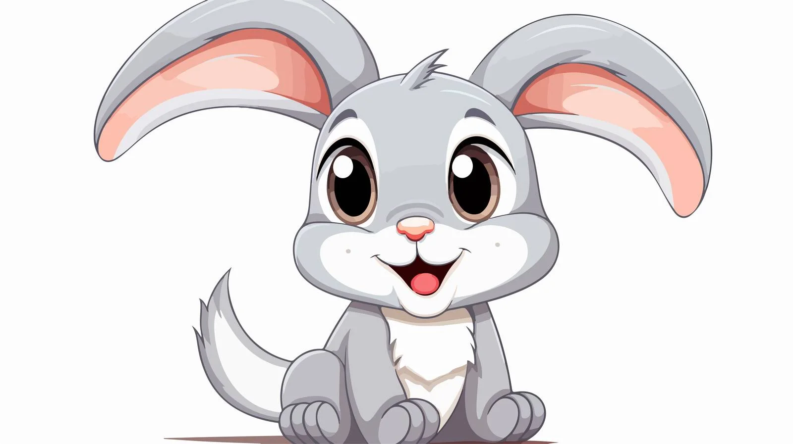 Adorable Smiling Gray Rabbit Vector Illustration — free download from Dotvec