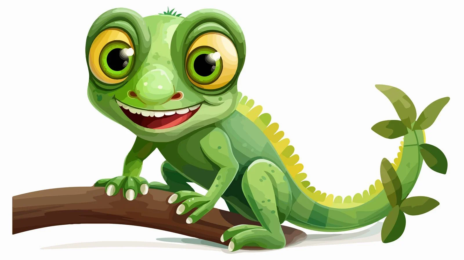 Cheerful Chameleon on Branch — free download from Dotvec