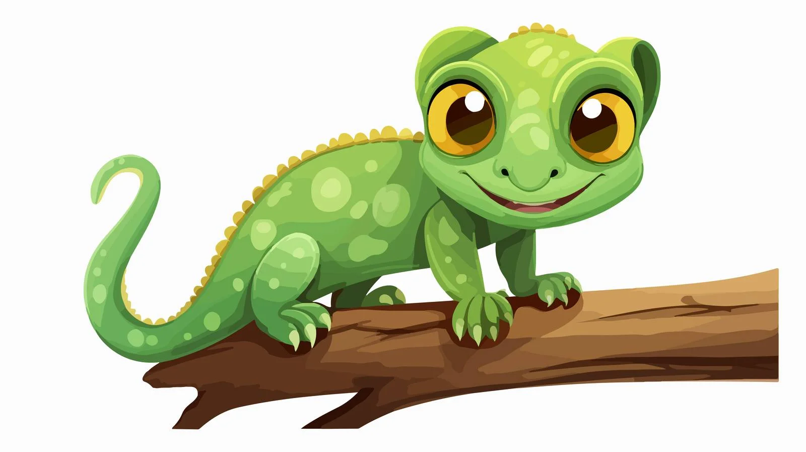 Cheerful Chameleon on Branch — free download from Dotvec