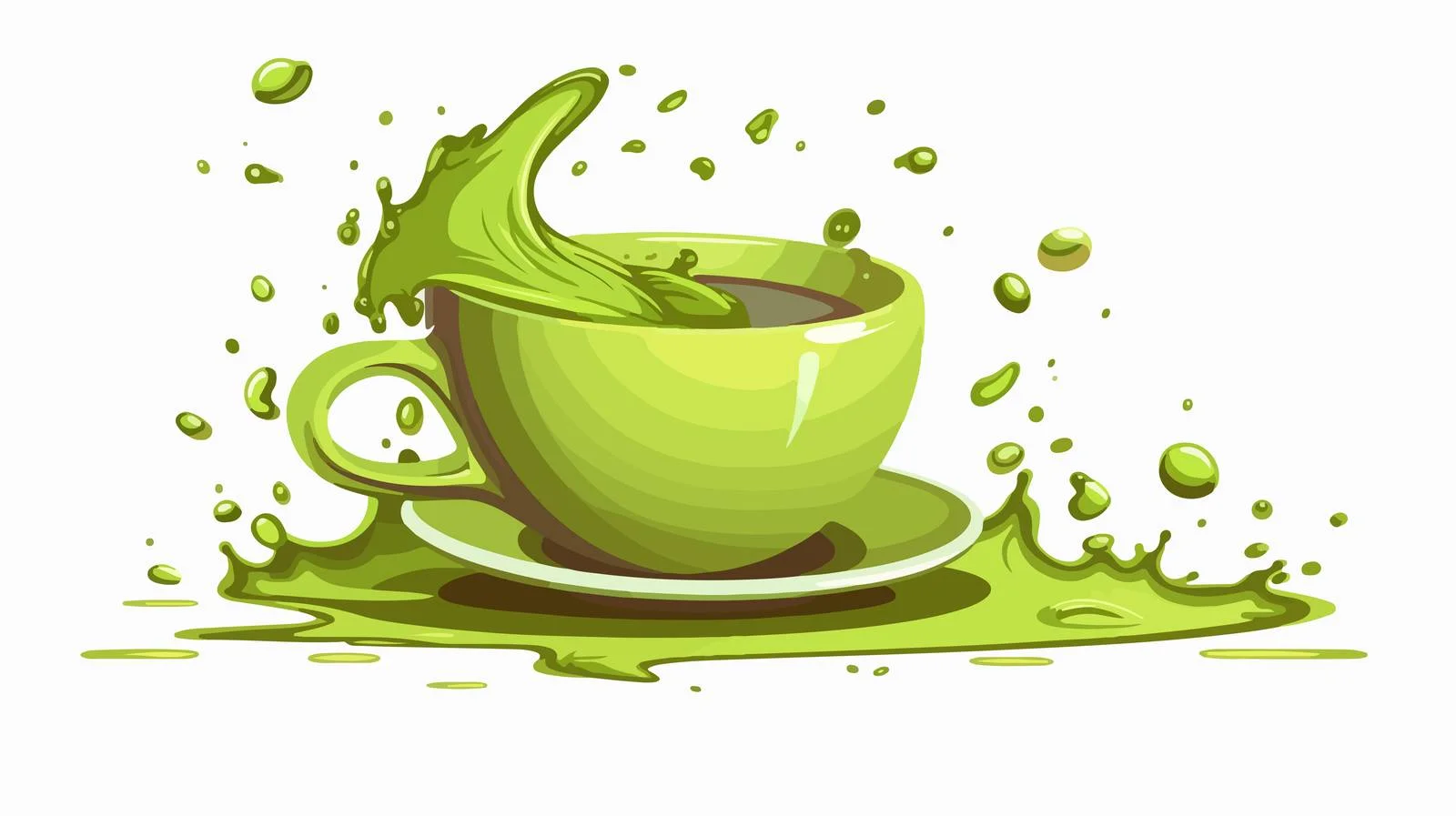 Quirky Tea Spillage Vector Illustration — free download from Dotvec