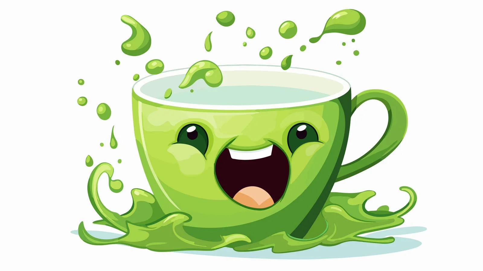 Quirky Tea Cup Spillage Vector Illustration — free download from Dotvec