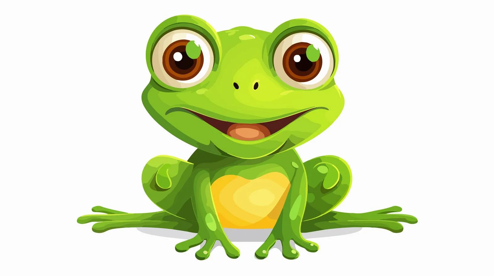 Adorable Smiling Green Frog Vector Illustration — free download from Dotvec