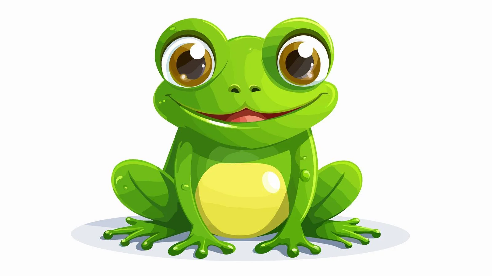 Cheerful Green Frog Vector Illustration — free download from Dotvec