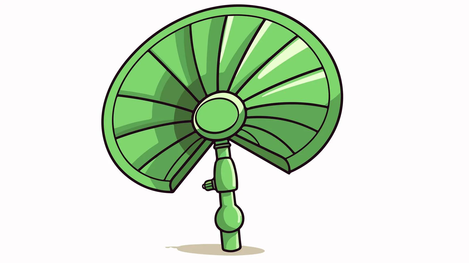 Adorable Green Handheld Fan — free download from Dotvec