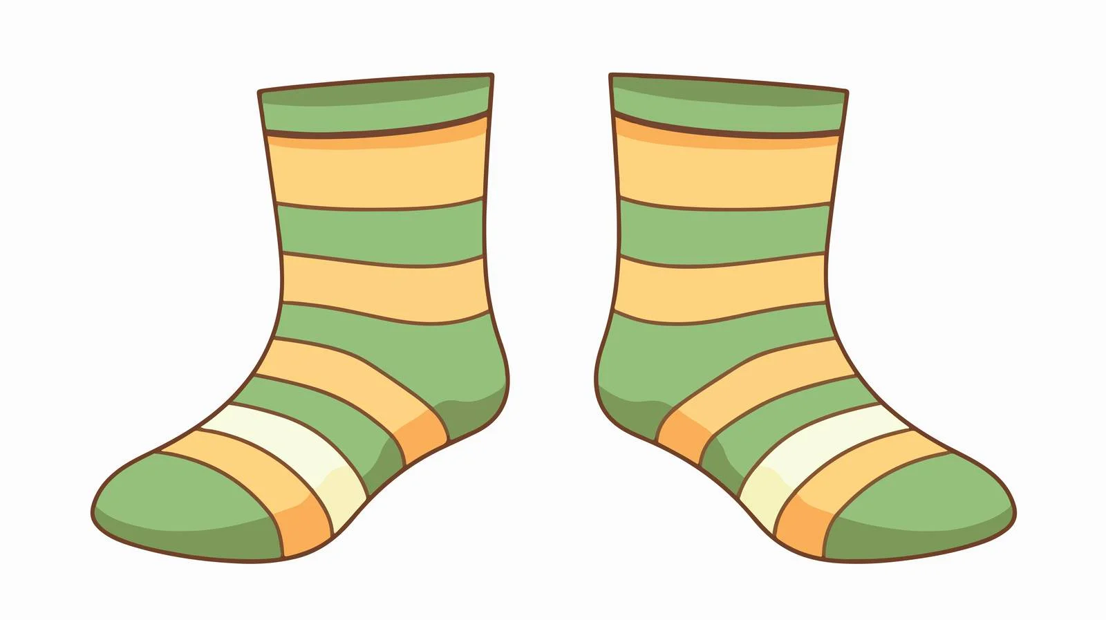 Adorable Striped Green Brown Socks — free download from Dotvec