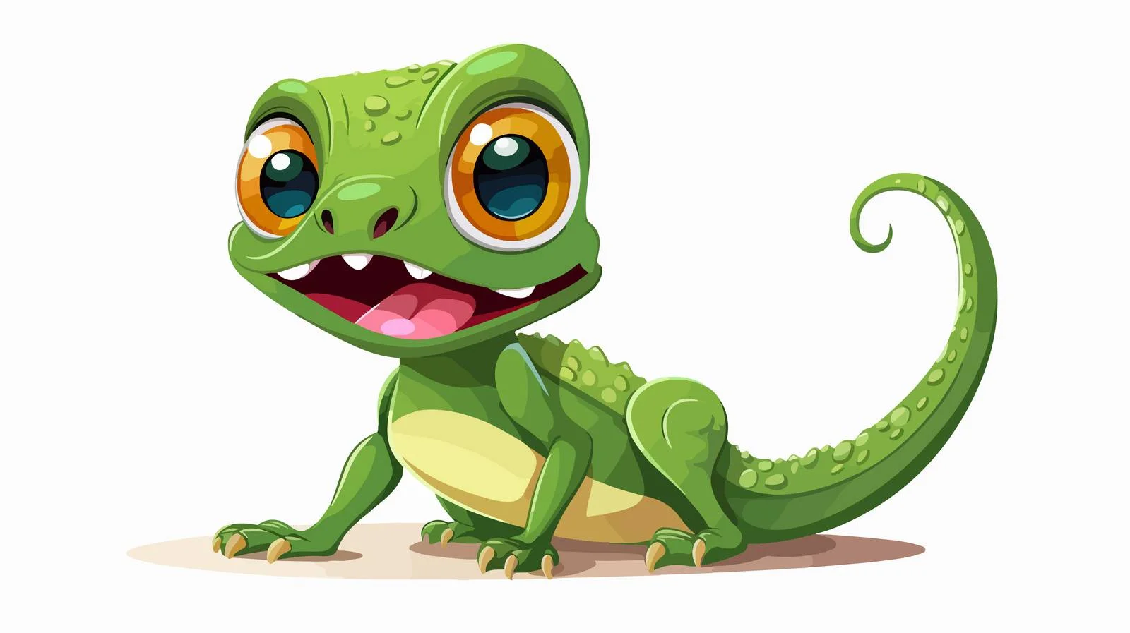 Playful Green Lizard Tongue Expression — free download from Dotvec