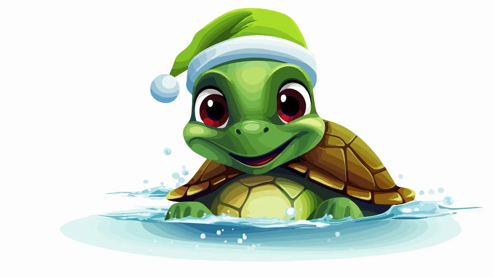 Cheerful Turtle Swimming Gracefully — free download from Dotvec