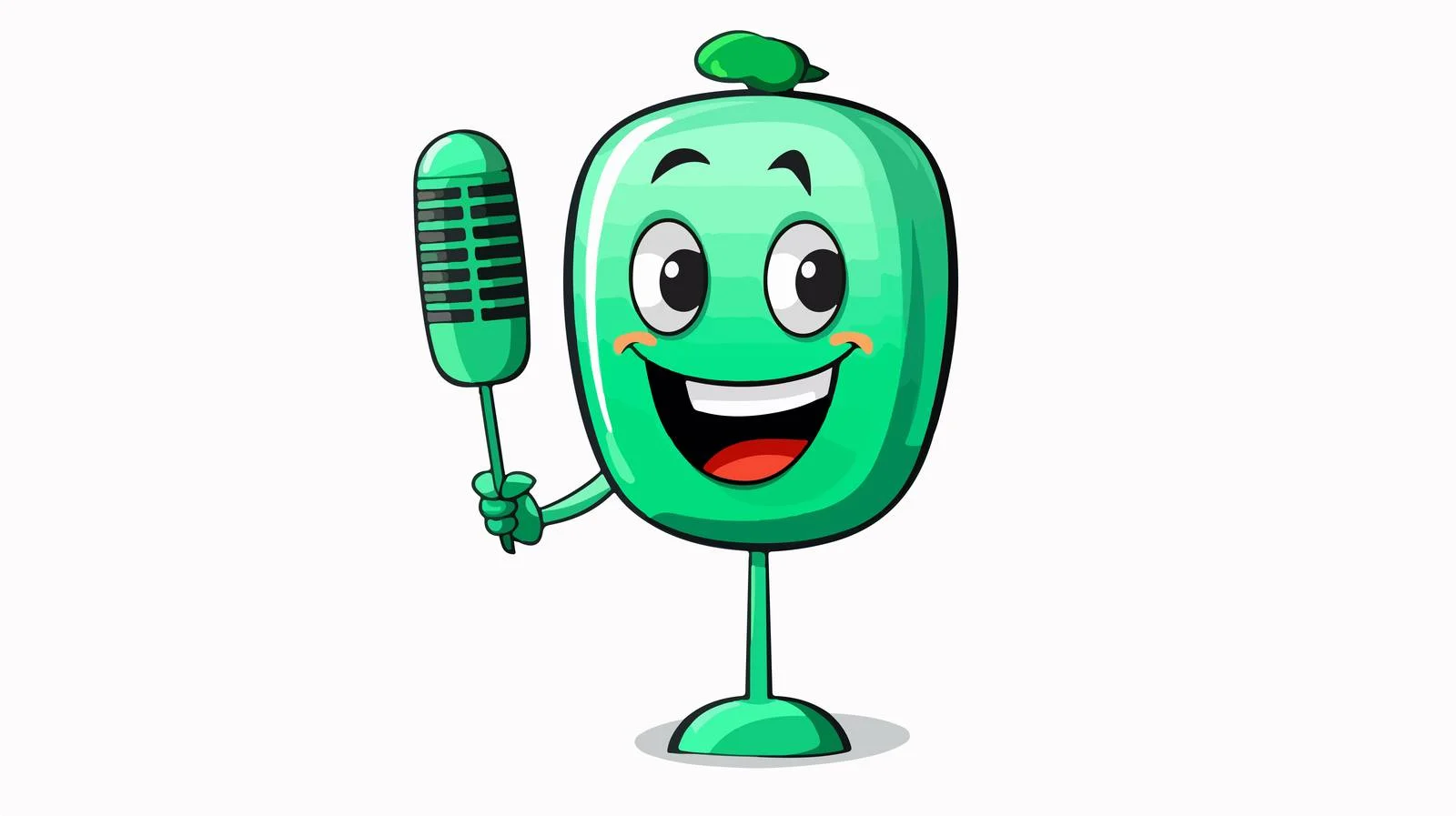 Adorable Cartoon Microphone Vector Illustration — free download from Dotvec