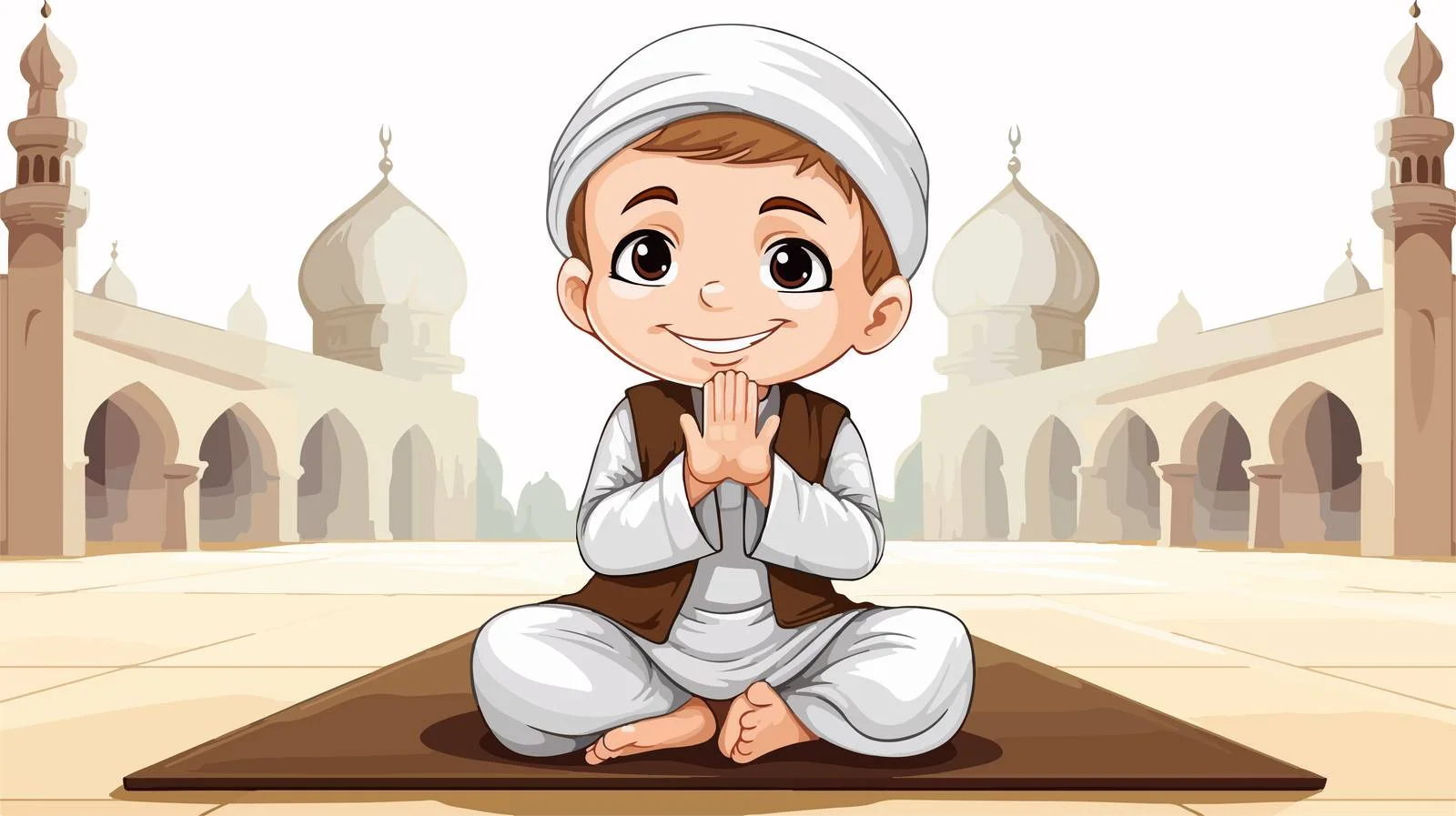 Adorable Muslim Boy Performing Adzan Prayer Call — free download from Dotvec