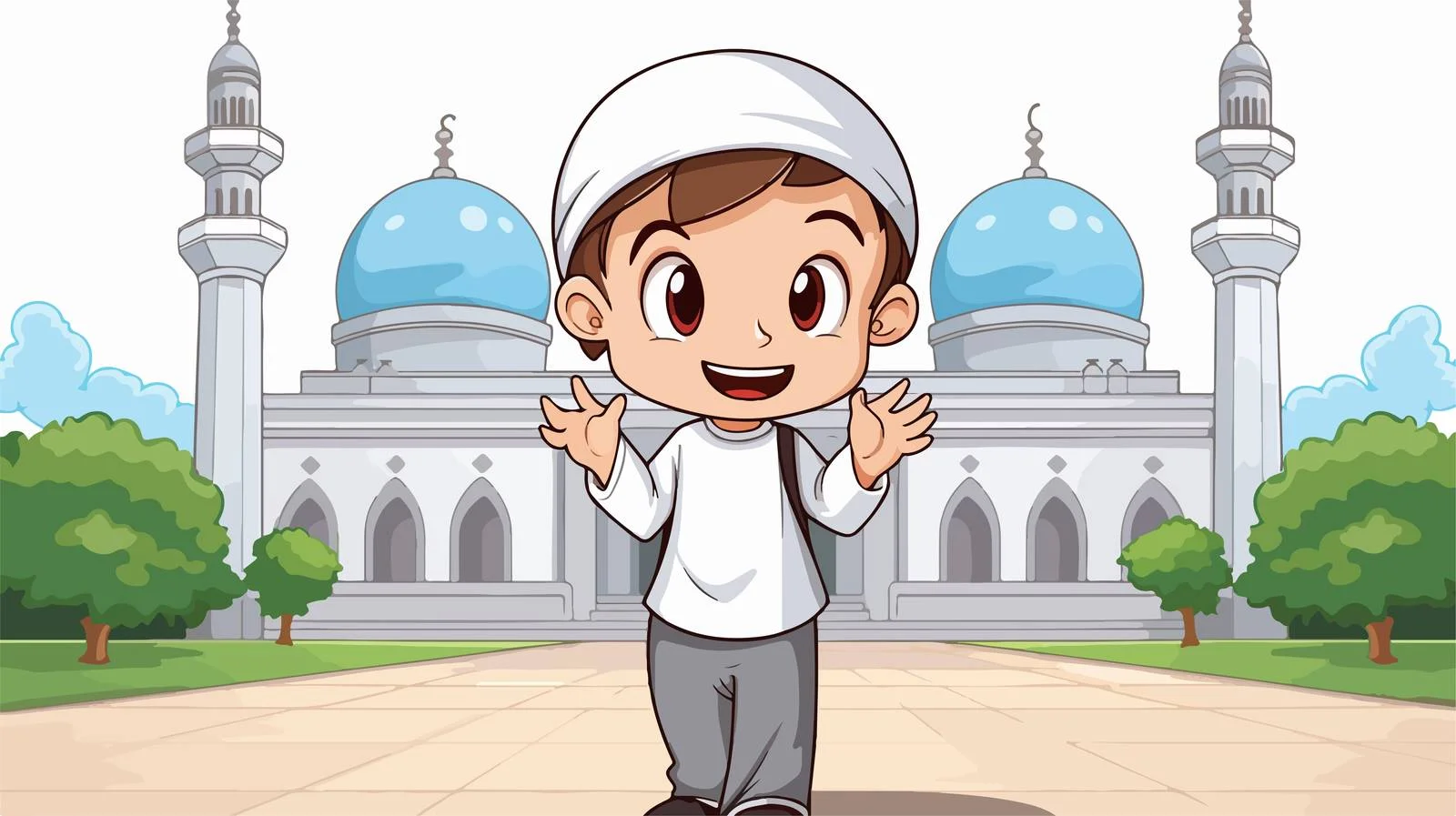 Adorable Muslim Boy Reciting Adzan — free download from Dotvec