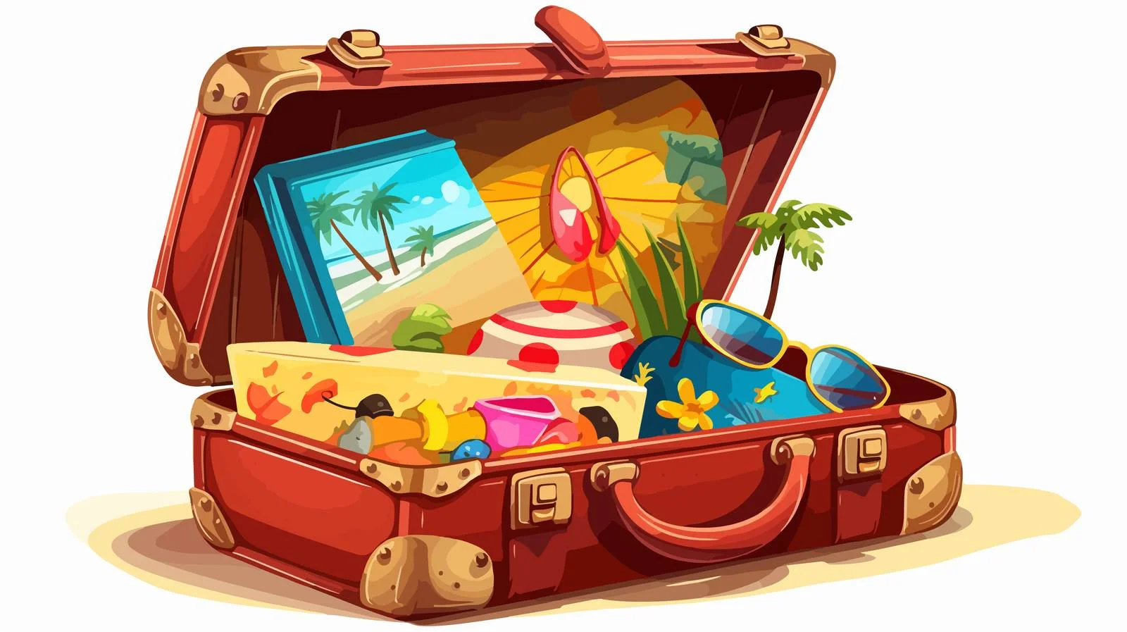 Whimsical Holiday Suitcase — free download from Dotvec